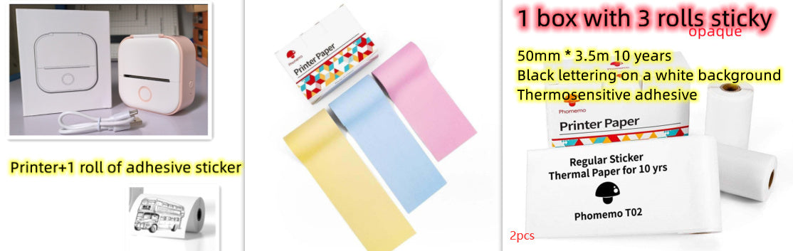 Portable Mini Thermal Label Printer – Bluetooth-Compatible Home & Photo Printer