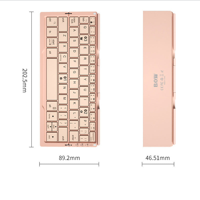 Mini Folding Bluetooth Keyboard – Wireless Rechargeable Foldable Keyboard for Phone & Tablet