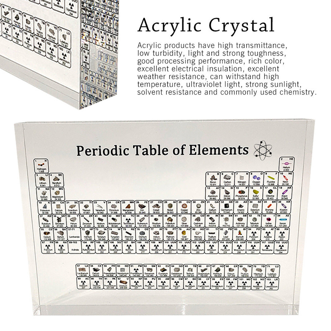 Acrylic Chemical Element Periodic Table – Crystal Display Card for Science Learning & Decoration