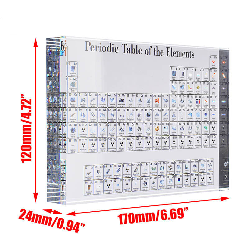Acrylic Chemical Element Periodic Table – Crystal Display Card for Science Learning & Decoration