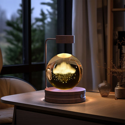 Crystal Ball Cosmic Dinosaur Night Light – USB Powered Bedside Lamp for Kids & Adults
