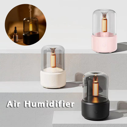 Atmosphere Light USB Humidifier – Candlelight Aroma Diffuser & Cool Mist Maker