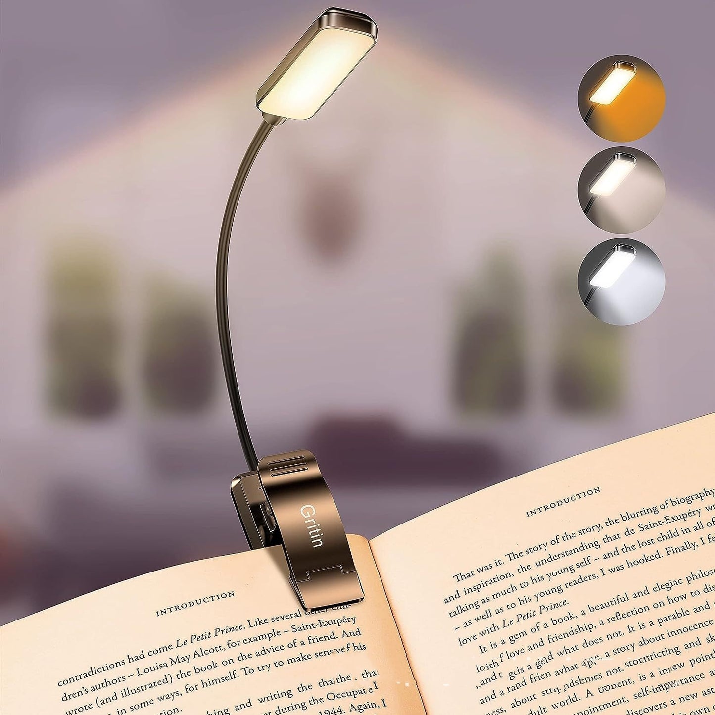 Minimalist Household LED Rechargeable Book Light – Portable Reading Lamp