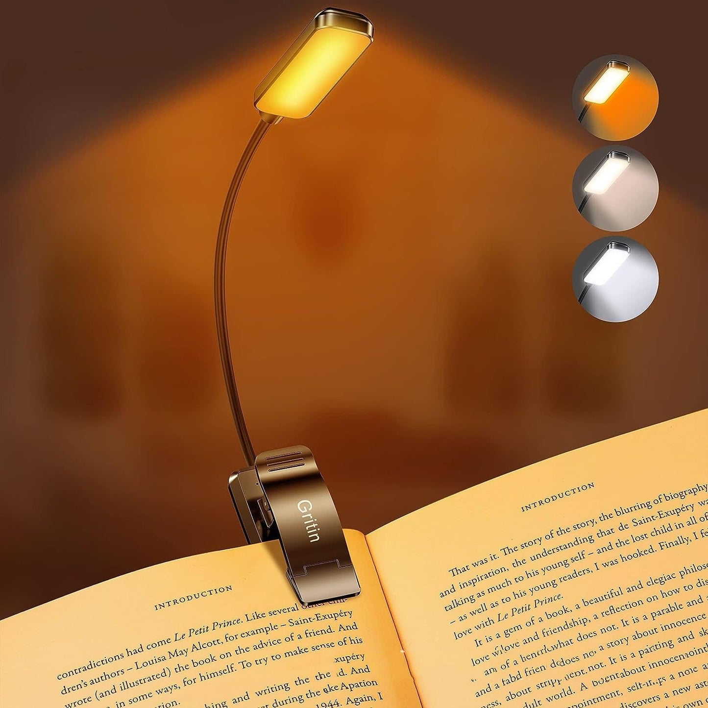 Minimalist Household LED Rechargeable Book Light – Portable Reading Lamp