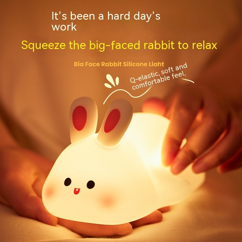 Cute LED Touch Sensor Rabbit Night Light – Kids Bedside Lamp & Perfect Christmas Gift