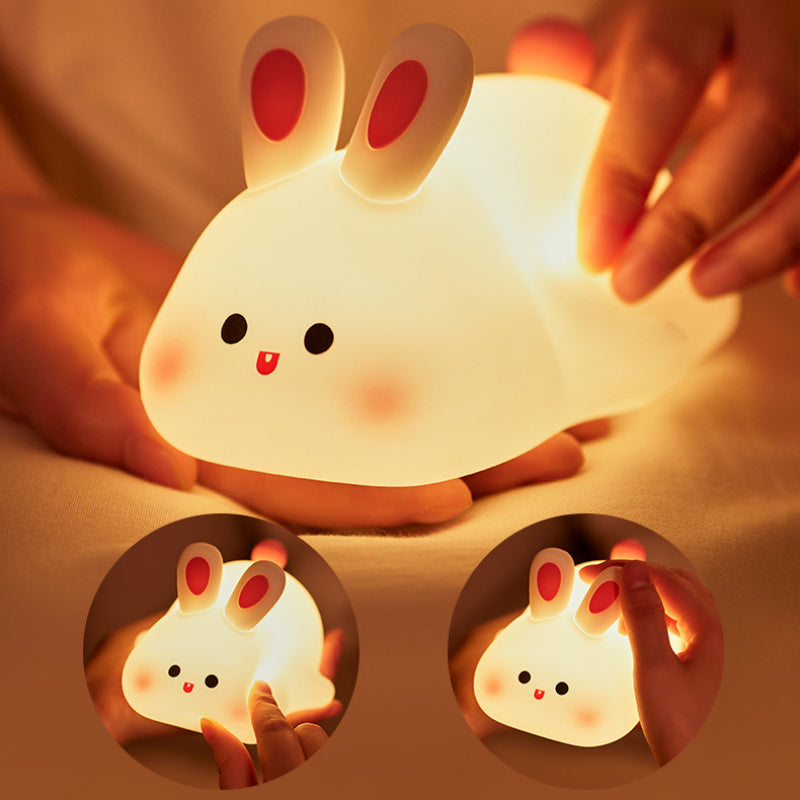 Cute LED Touch Sensor Rabbit Night Light – Kids Bedside Lamp & Perfect Christmas Gift