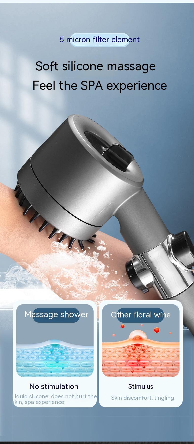 Third Gear Adjustable Supercharged Shower Head – Strong Household Bath & Shower Hose