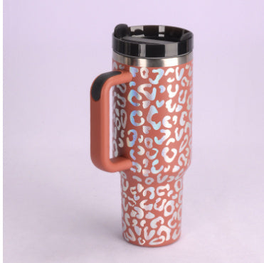 40 Oz Stainless Steel Insulated Tumbler – Spill-Proof Travel Coffee Mug with Handle & Straw