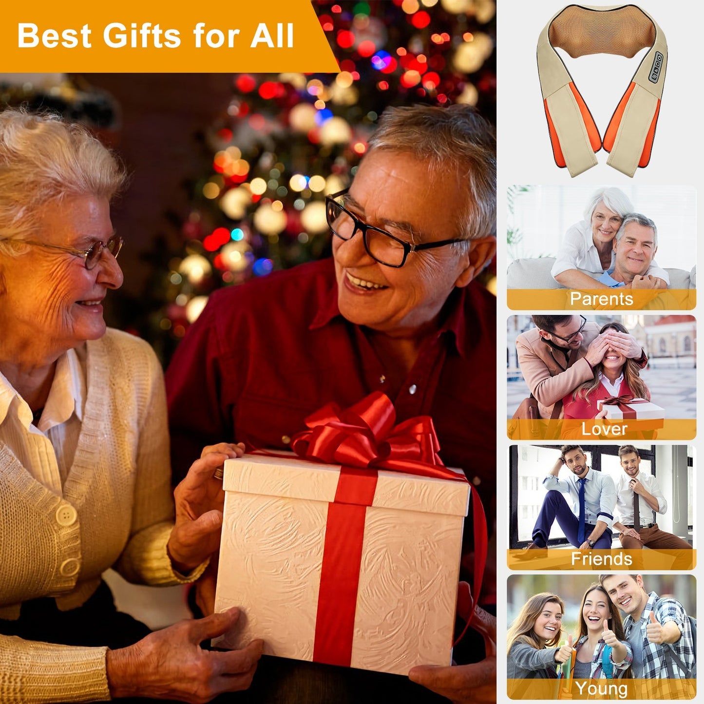 3D Shiatsu Neck & Shoulder Massager with Heat – Deep Tissue Pain Relief for Neck, Back & Shoulders