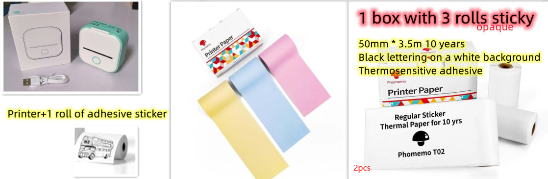 Portable Mini Thermal Label Printer – Bluetooth-Compatible Home & Photo Printer