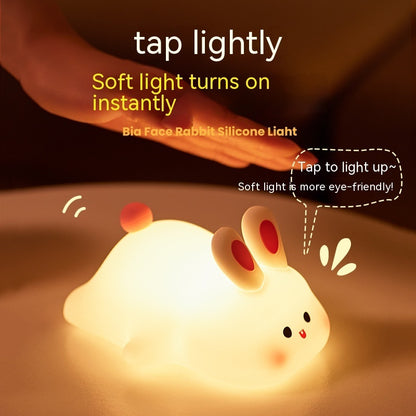 Cute LED Touch Sensor Rabbit Night Light – Kids Bedside Lamp & Perfect Christmas Gift