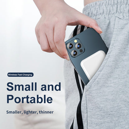 Mini Magnetic Power Bank 5000mAh – Wireless Portable Charger for Phones