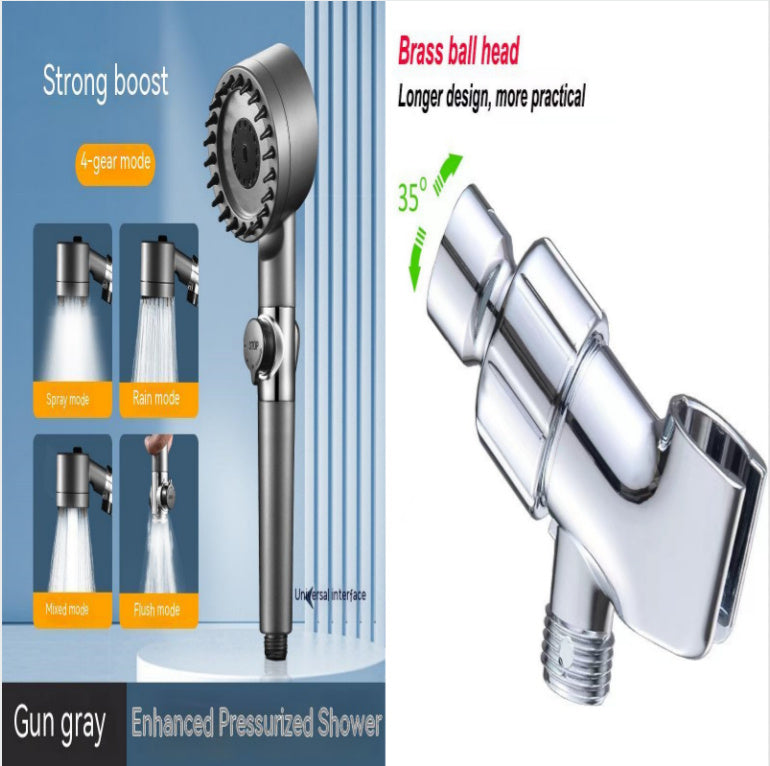 Third Gear Adjustable Supercharged Shower Head – Strong Household Bath & Shower Hose