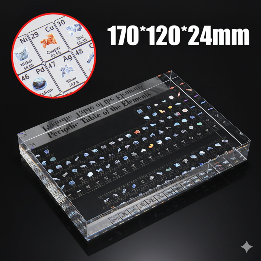 Acrylic Chemical Element Periodic Table – Crystal Display Card for Science Learning & Decoration
