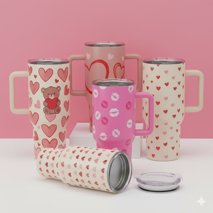 40 Oz Stainless Steel Insulated Tumbler – Spill-Proof Travel Coffee Mug with Handle & Straw