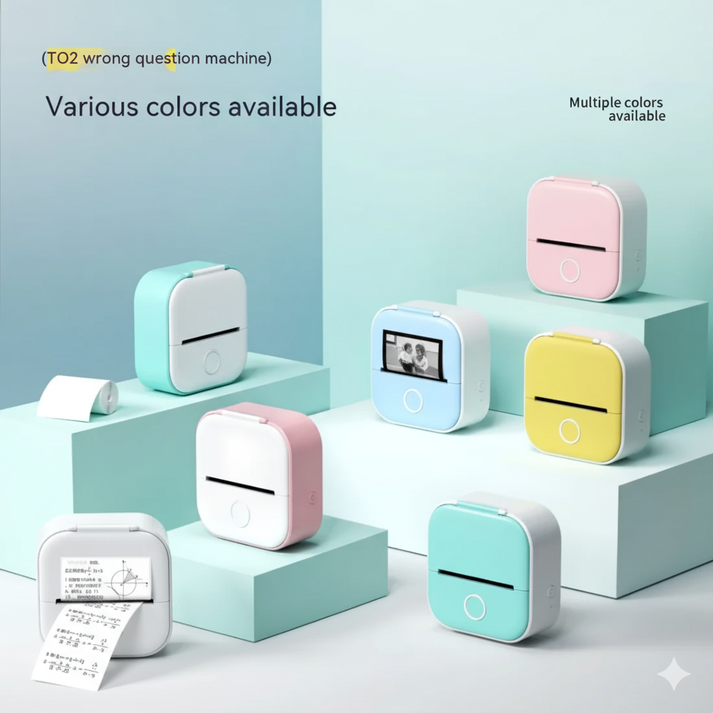 Portable Mini Thermal Label Printer – Bluetooth-Compatible Home & Photo Printer