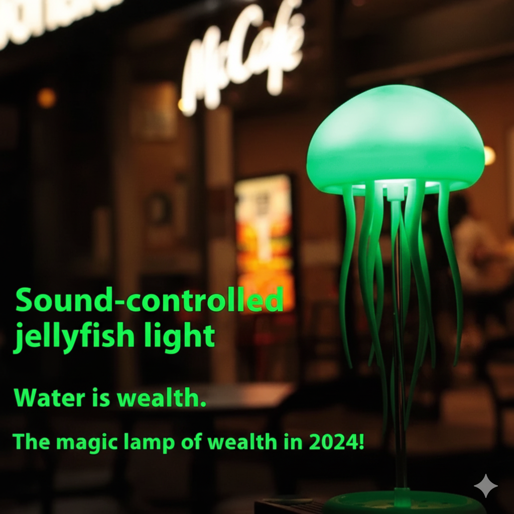 Jellyfish Mood Lamp – LED Night Light, Portable Smart Table Lamp for Bedside & Desk
