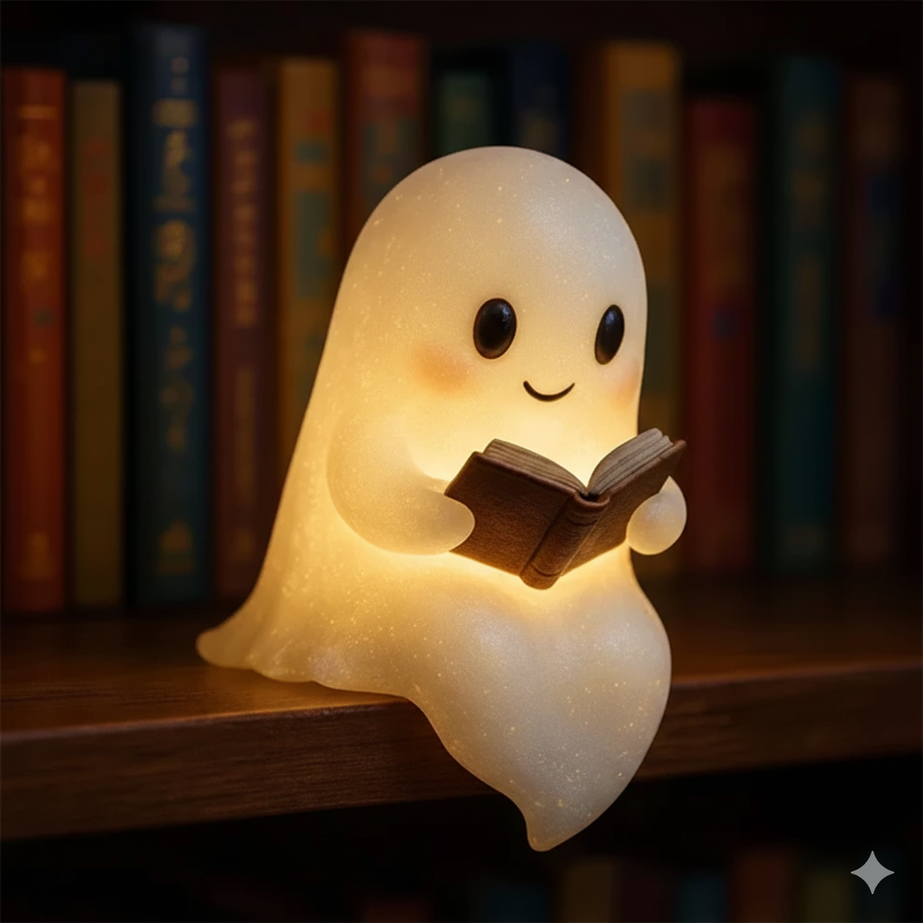 Cute LED Ghost Night Light – Children's Bedside Sleep Lamp & Halloween Decoration
