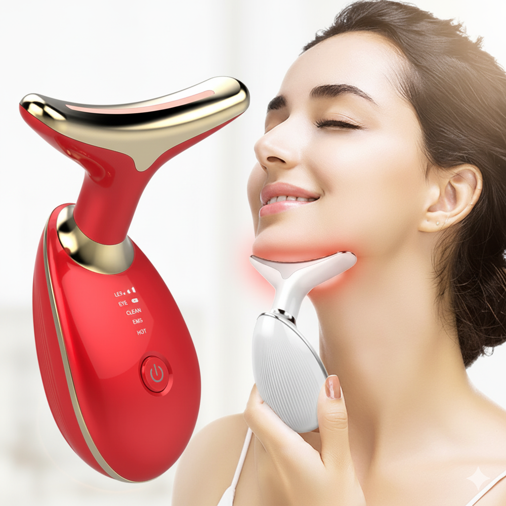 EMS Thermal Neck Lifting And Tighten Massager Electric Microcurrent Wrinkle Remover