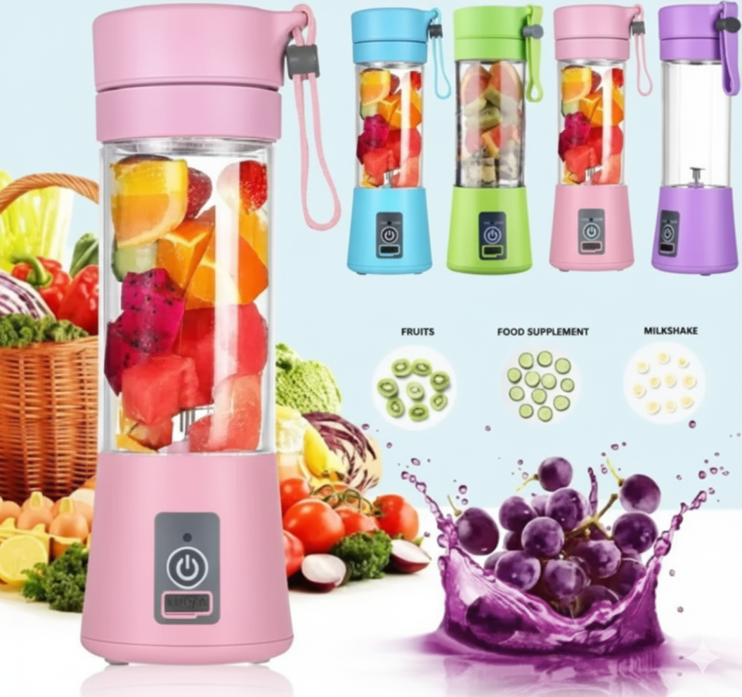 Portable Blender – USB Rechargeable Mini Fruit Juice Mixer for Home & Travel
