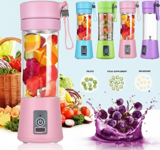 Portable Blender – USB Rechargeable Mini Fruit Juice Mixer for Home & Travel