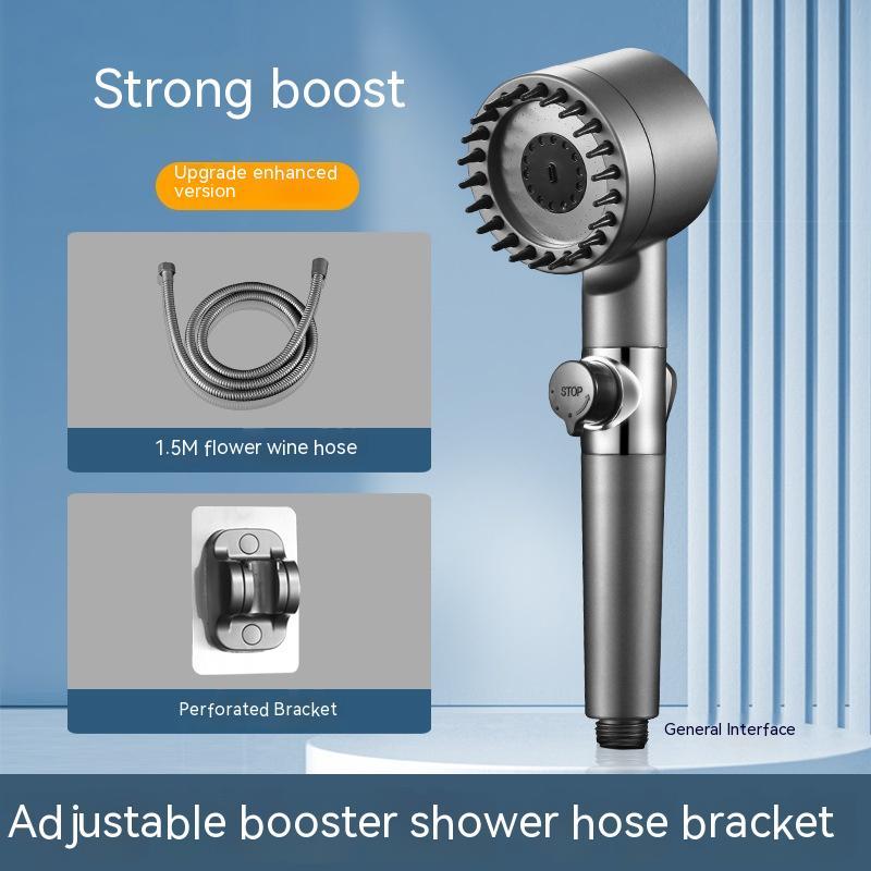 Third Gear Adjustable Supercharged Shower Head – Strong Household Bath & Shower Hose