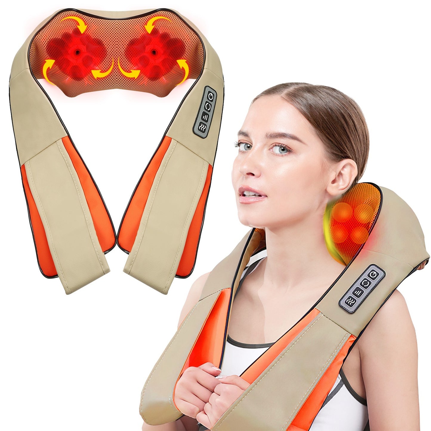 3D Shiatsu Neck & Shoulder Massager with Heat – Deep Tissue Pain Relief for Neck, Back & Shoulders