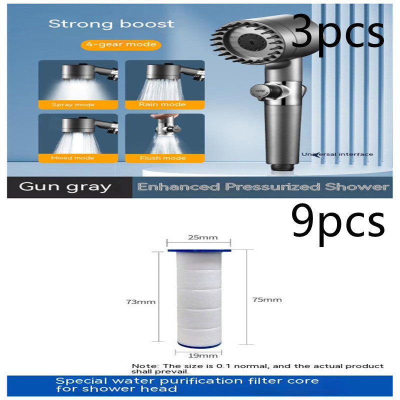 Third Gear Adjustable Supercharged Shower Head – Strong Household Bath & Shower Hose