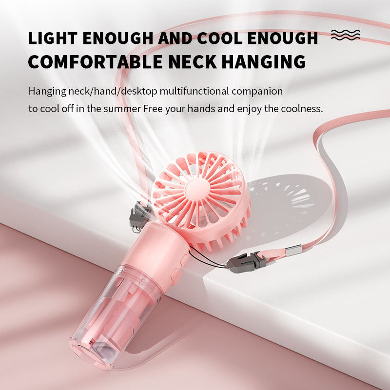 Portable Handheld Spray Fan – 4-Speed USB Rechargeable Mini Mist Cooling Fan