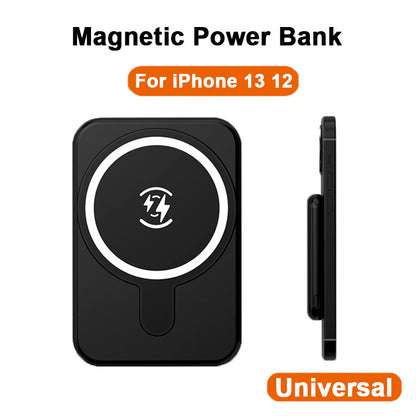 Mini Magnetic Power Bank 5000mAh – Wireless Portable Charger for Phones