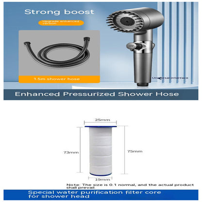 Third Gear Adjustable Supercharged Shower Head – Strong Household Bath & Shower Hose