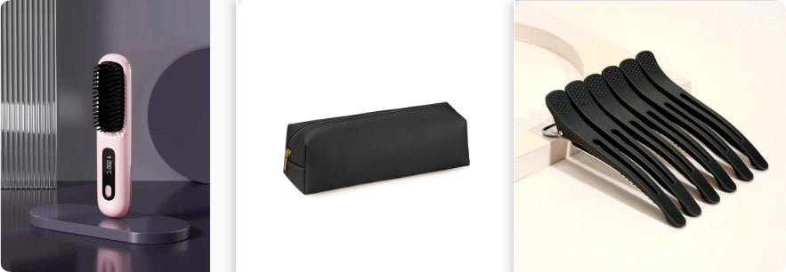 2 In 1 Wireless Hair Straightener Brush – Portable Fast Heating Hot Curler USB Charging