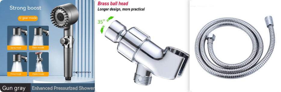 Third Gear Adjustable Supercharged Shower Head – Strong Household Bath & Shower Hose