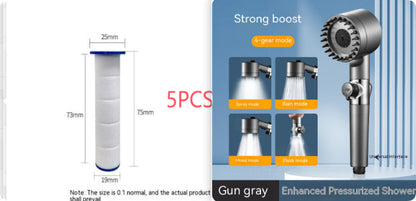 Third Gear Adjustable Supercharged Shower Head – Strong Household Bath & Shower Hose