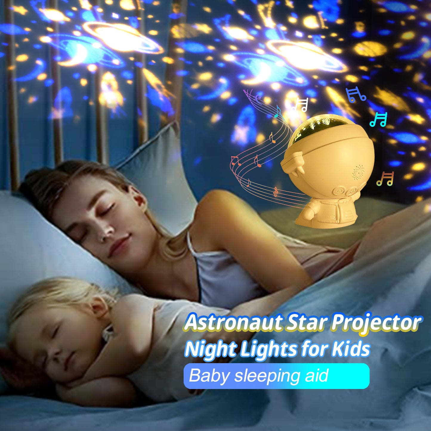 Galaxy Star Projector – Astronaut Starry Sky Night Light for Kids & Home Décor
