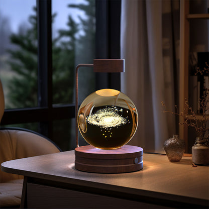 Crystal Ball Cosmic Dinosaur Night Light – USB Powered Bedside Lamp for Kids & Adults